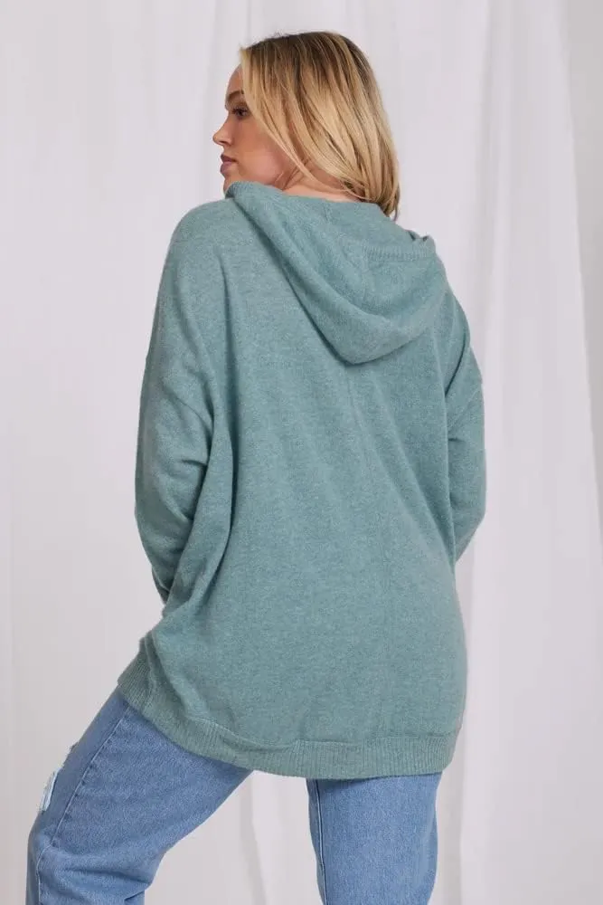 Minnie Rose Womens Cashmere Oversize Zip Hoodie
