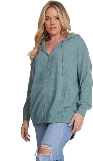 Minnie Rose Womens Cashmere Oversize Zip Hoodie