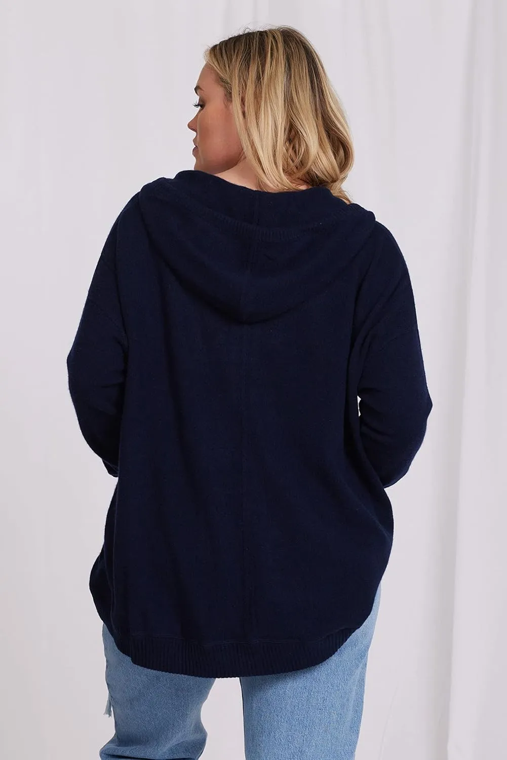 Minnie Rose Womens Cashmere Oversize Zip Hoodie