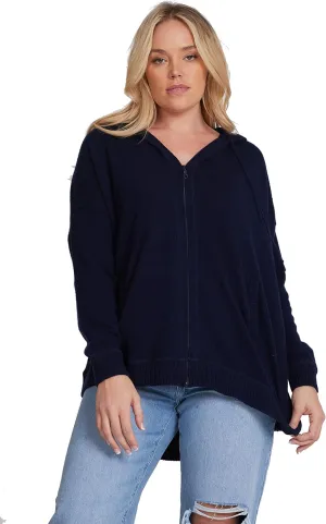 Minnie Rose Womens Cashmere Oversize Zip Hoodie