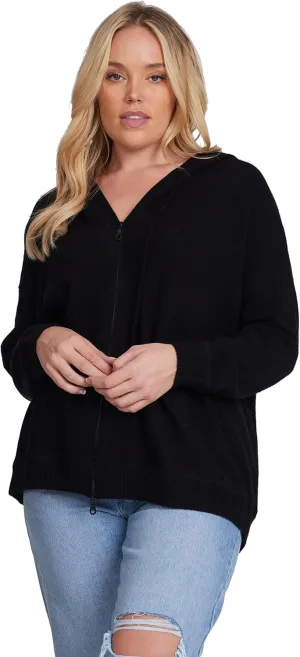 Minnie Rose Womens Cashmere Oversize Zip Hoodie