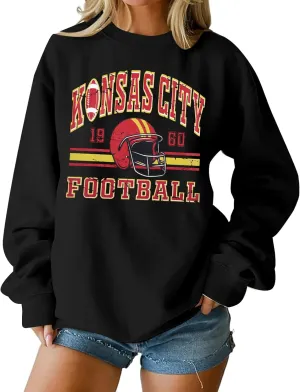 MOUSYA Football Season Sweatshirt Women Game Day Sweatshirt Sunday Funday Pullover Tops