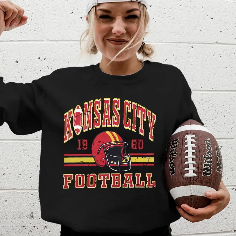 MOUSYA Football Season Sweatshirt Women Game Day Sweatshirt Sunday Funday Pullover Tops