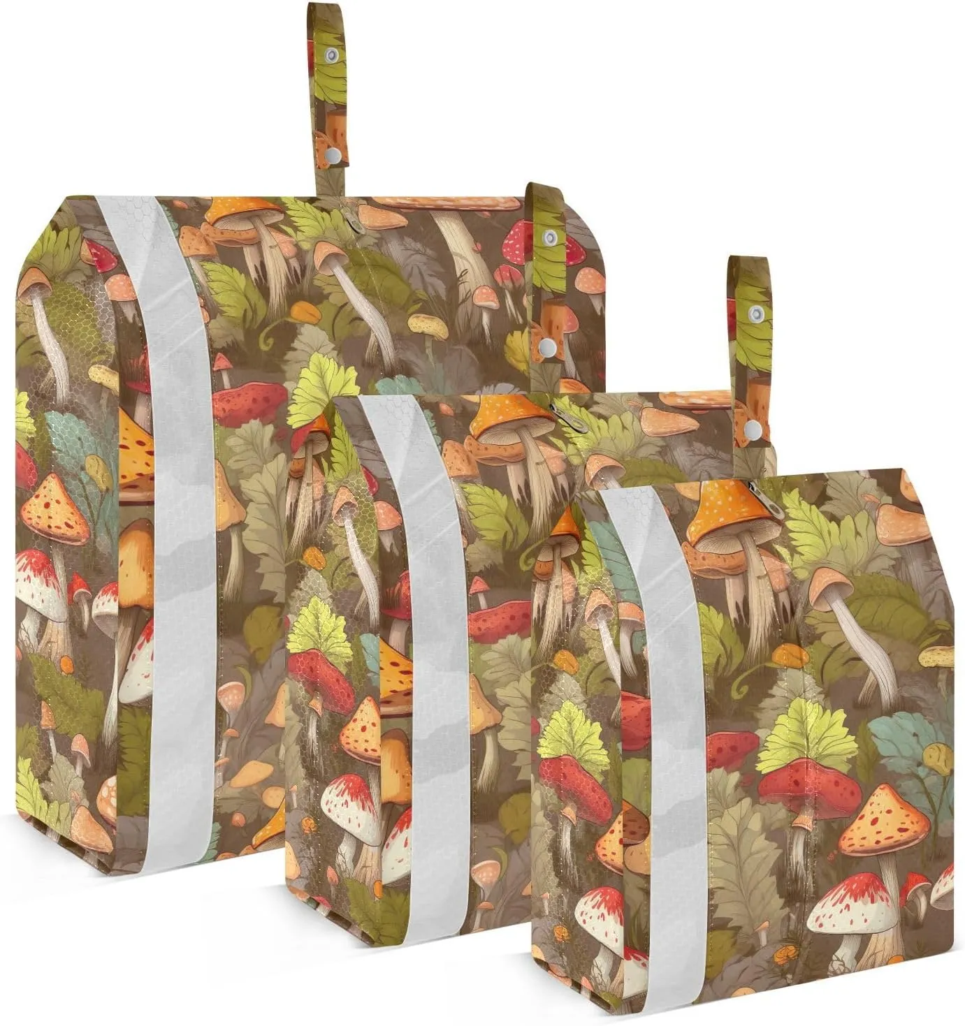 Mushrooms Leaves Floral Packing Cubes for Travel 3 Set Compression Cubes Luggage Cubes for Easy Packing