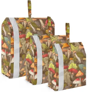 Mushrooms Leaves Floral Packing Cubes for Travel 3 Set Compression Cubes Luggage Cubes for Easy Packing
