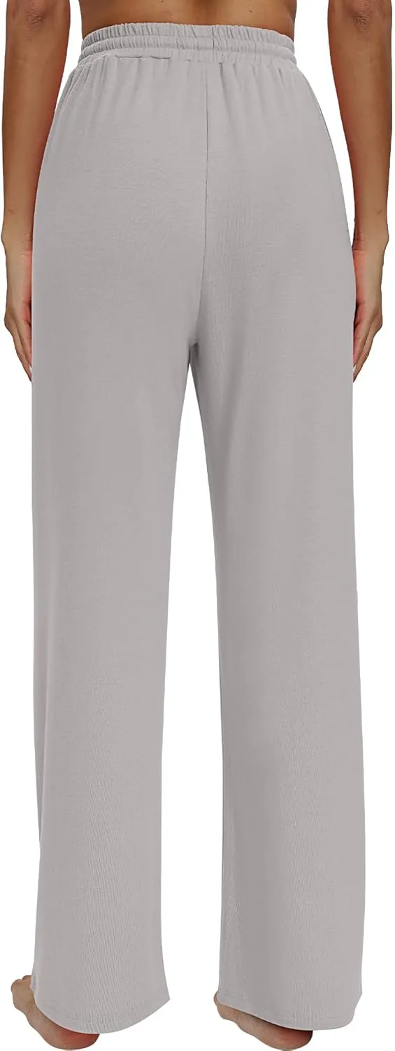 Neer 3 Pack Women's Baggy Sweatpants with Pockets, Wide Leg Yoga Pants Cozy Thick Lounge Pants Drawstring Casual Loose Jogger