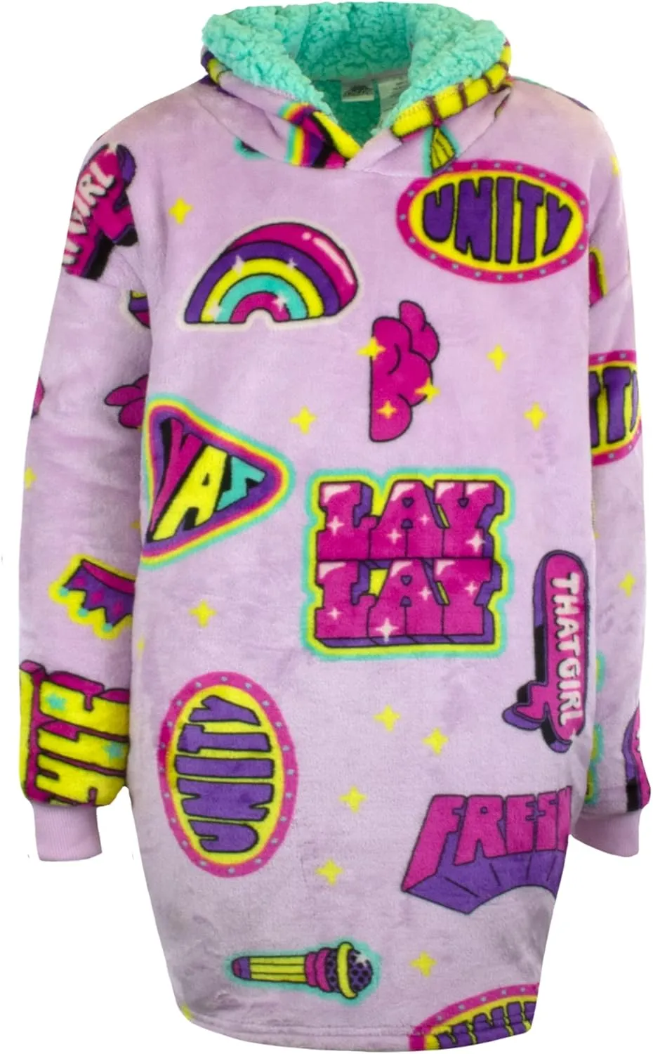 Nickelodeon THE WAYY BIG HOODIE Plush Lined Oversized Hoodie, Jojo Siwa and That Girl Lay Lay Soft Cozy Hoodies for Girls