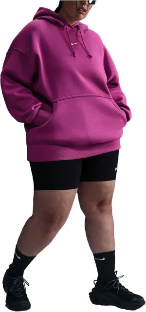 Nike Sportswear Phoenix Fleece Women's Oversized Pullover Hoodie (Plus Size) (DV4984-518, Hot Fuchsia/Sail)