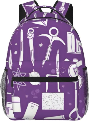 Nurse Pattern Purple Print Versatile Daypack Laptop Backpack  Stylish Casual Travel Bag For All Your Needs
