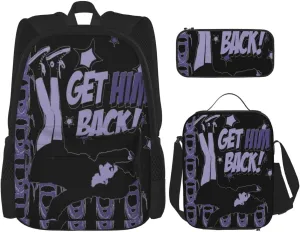 Olivia Songwriter Actress Rodrigo Backpack 3 Pieces Set With Lunch Bag And Pencil Pouch Combination for Work/Sport/Picnic Convenient Laptop Backpack Travel Daypack Stationery Bag