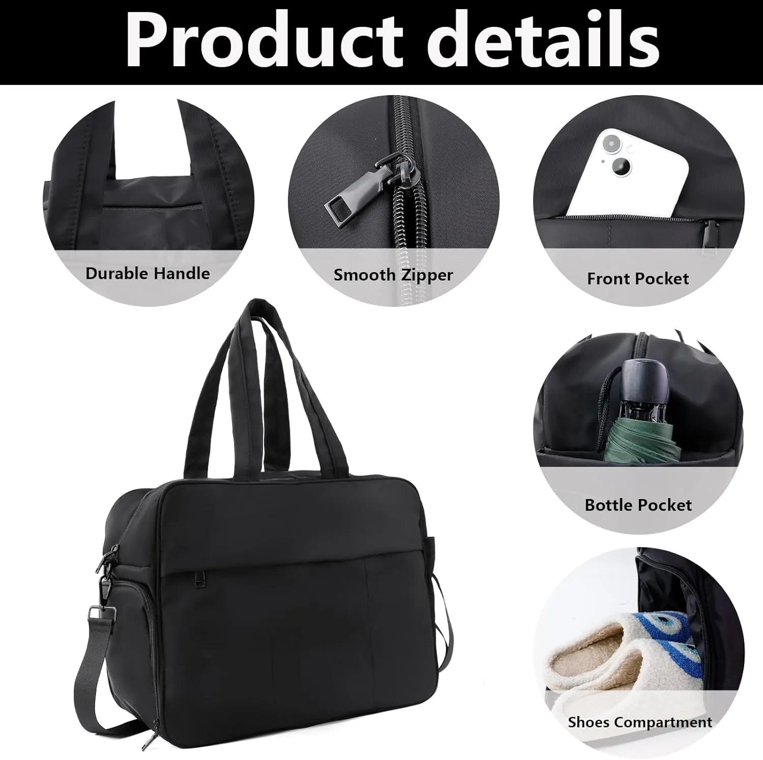 ORAD Large Nylon Tote Handbag with Removable Shoulder Strap - Durable and Versatile Tote Bag for Everyday Use