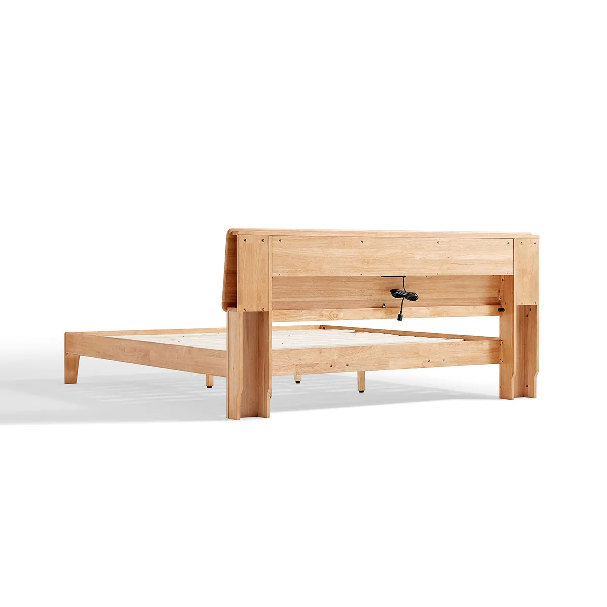 Organic Solid Wood Bed with Mattress Set