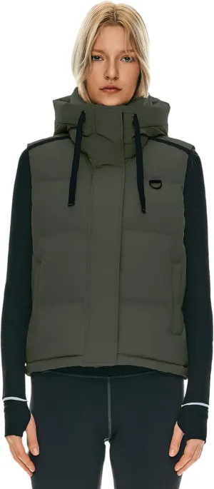 Orolay Women's Puffer Down Vest Hooded Cropped Sleeveless Quilted Jacket Zip Up Lightweight Gilet with Pockets
