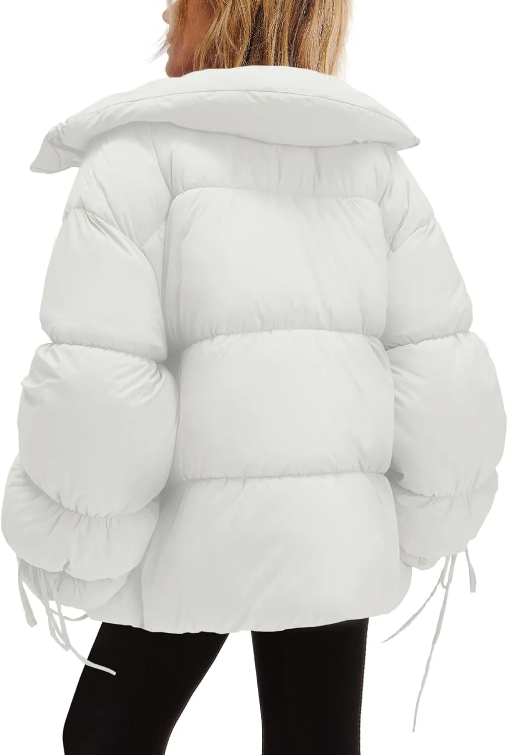 Panadila Womens Oversized Puffer Jacket Warm Winter Cozy Coats Casual Baggy Full Zip Up Puffer Coat with Pockets