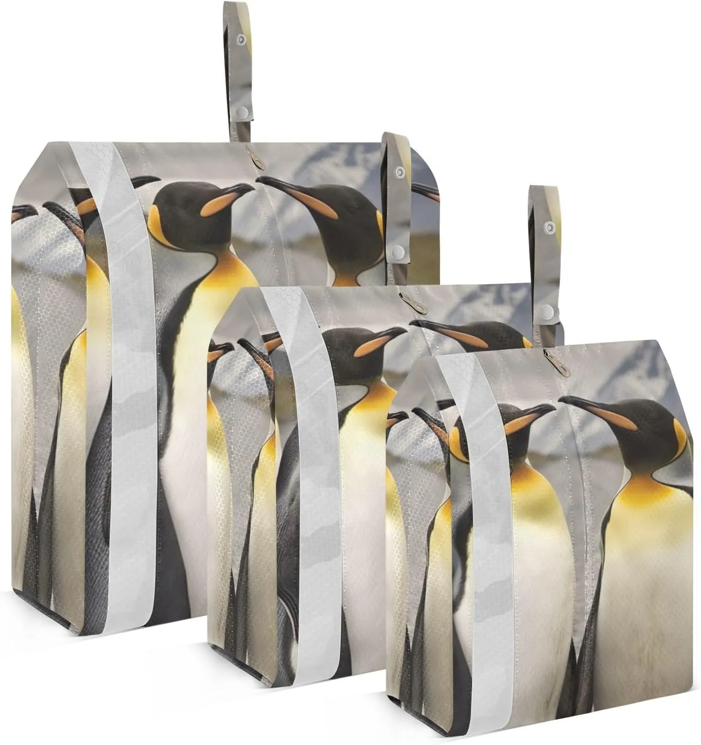 Penguins Packing Cubes Set of 3, Lightweight Travel Luggage Organizers Foldable Bags for Easy Packing and Organization
