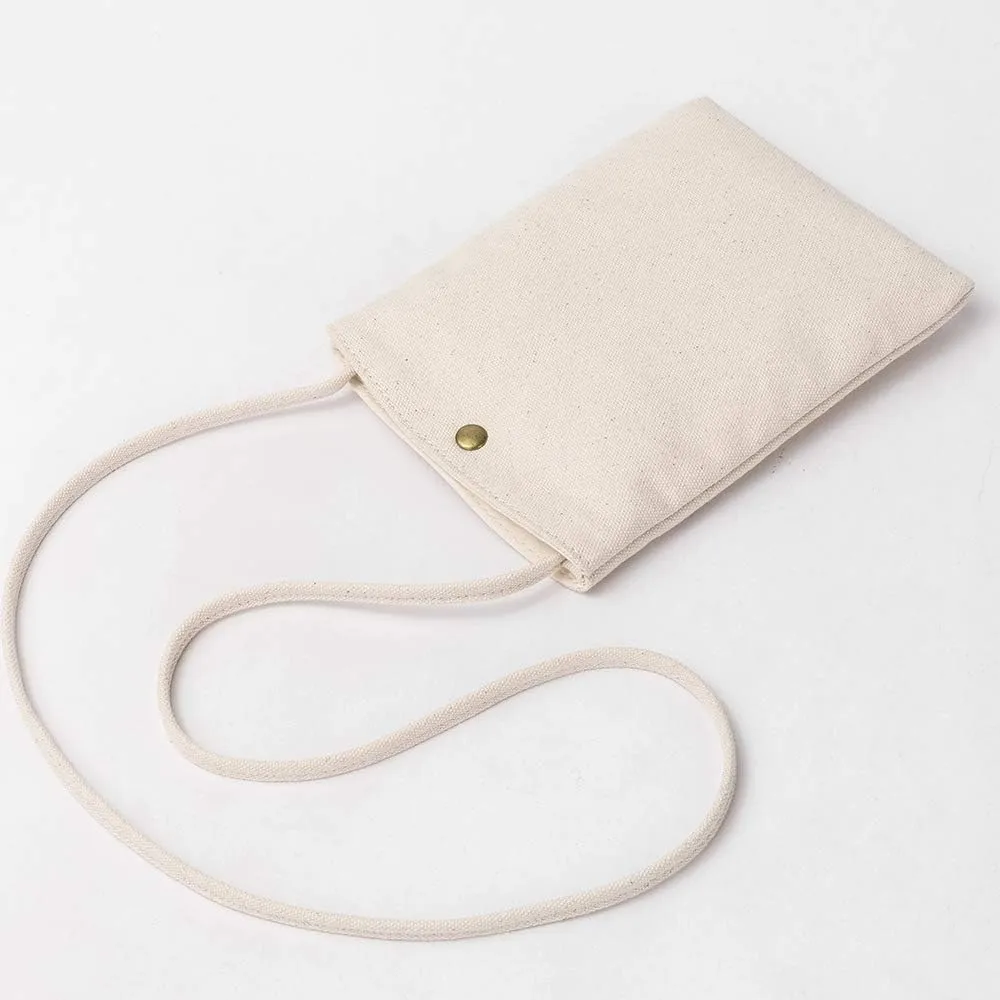 Pure Nylon Mobile Phone Bag Mini Cloth Bag ins Style Japanese Simple and Versatile Messenger Small Square Bag