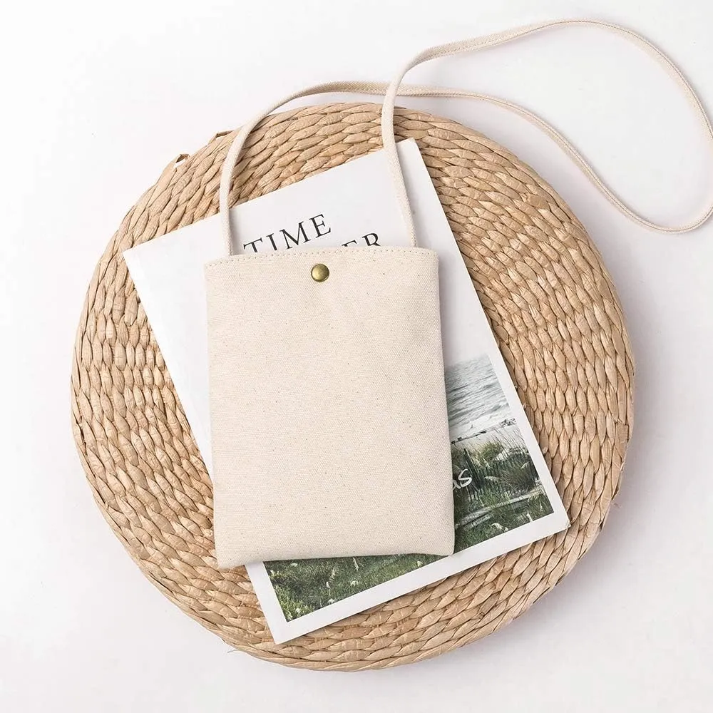 Pure Nylon Mobile Phone Bag Mini Cloth Bag ins Style Japanese Simple and Versatile Messenger Small Square Bag
