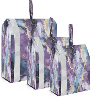 Purple Marble Gold Packing Cubes for Travel 3 Set Packing Bags Suitcase Organizer Bags for Easy Packing