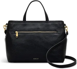 RADLEY London Sunny Dene Women's Small Leather Ziptop Satchel Bag, Black
