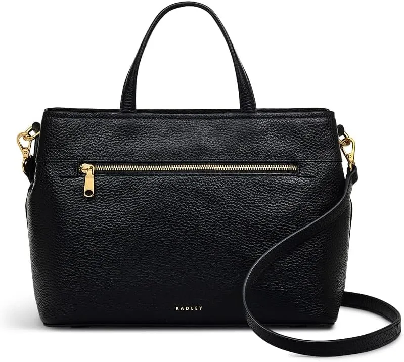 RADLEY London Sunny Dene Women's Small Leather Ziptop Satchel Bag, Black