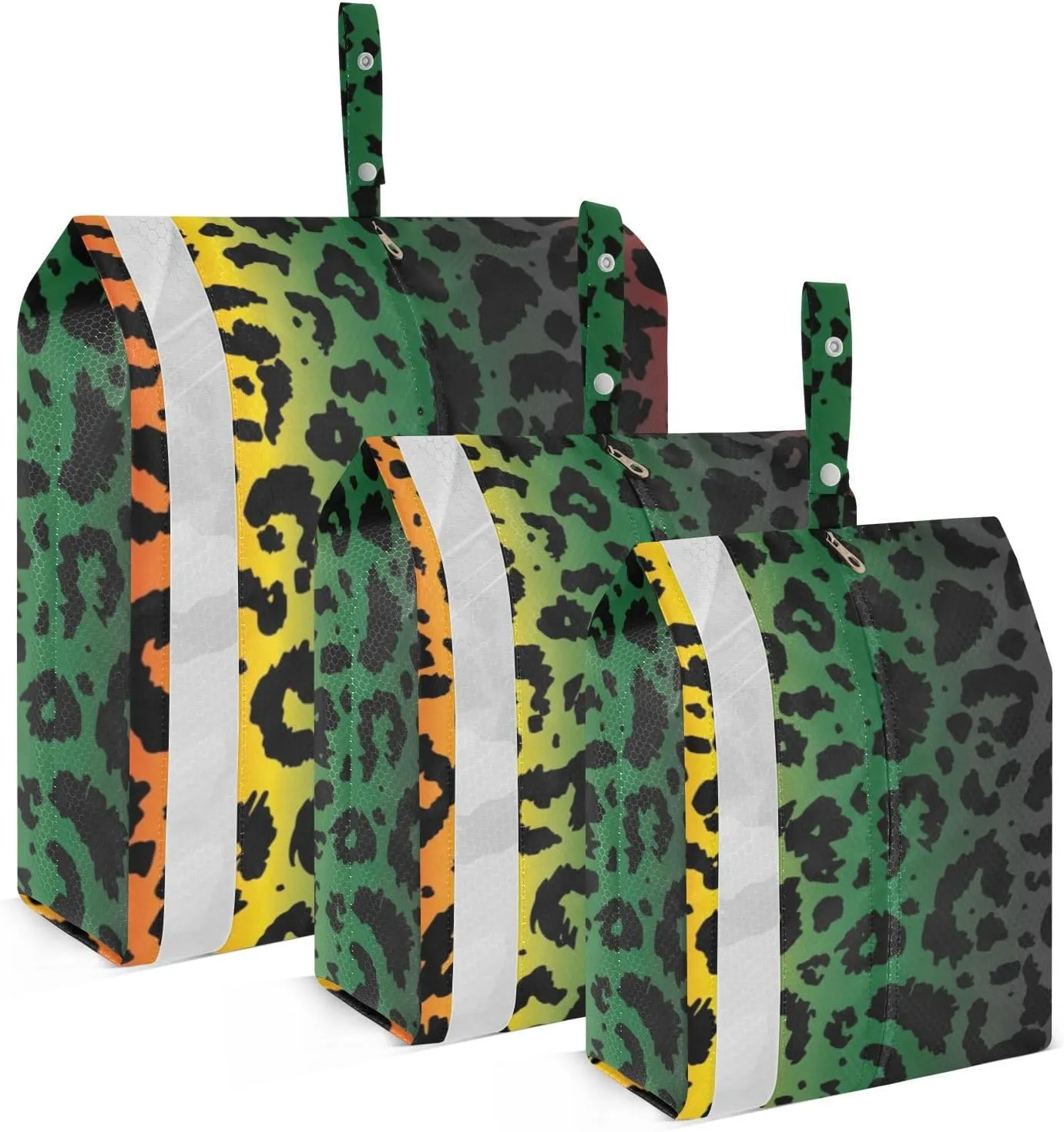 Rainbow Leopard Packing Cubes Set of 3, Lightweight Travel Luggage Organizers Foldable Bags for Easy Packing and Organization