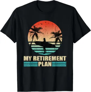 Retro Surfer Retirement Gift Vintage Distressed Sunset T-Shirt