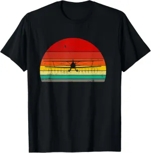 Retro Vintage Crop Duster Retro Sunset Plane T-Shirt