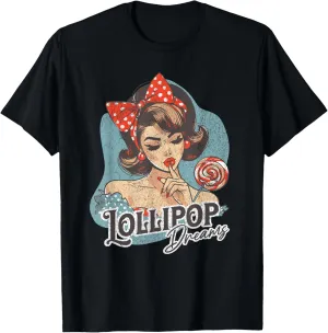 Retro Vintage Pinup Girl Red Hair Bow Coquette Valentine T-Shirt