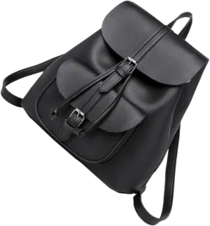 Retro Women's Shoulder Bag Stylish Pu Satchel Large Capacity Backpack for Women
