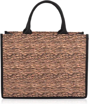 RIAH FASHION Versatile Vegan Leatherette Tote Bag - Faux Leather Purse Canvas Shoulder Strap, Leopard, Snake Print Shopper