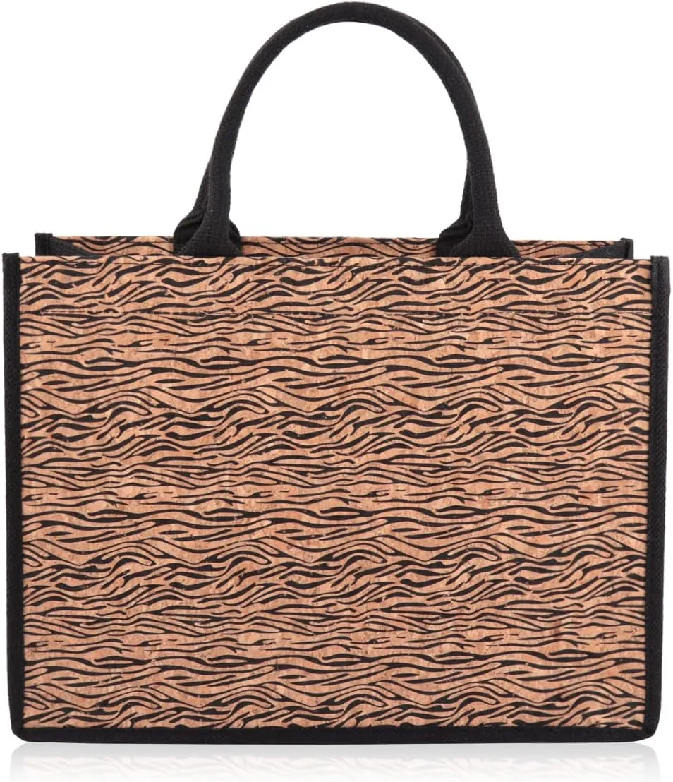 RIAH FASHION Versatile Vegan Leatherette Tote Bag - Faux Leather Purse Canvas Shoulder Strap, Leopard, Snake Print Shopper