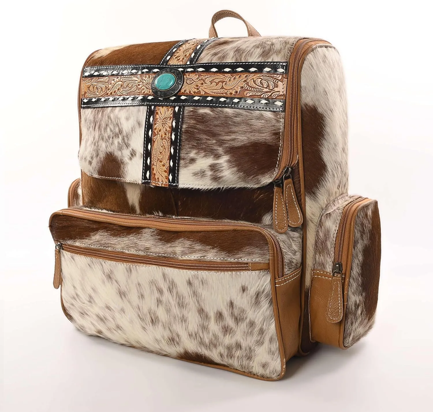 Saddle Singer Cowhide Laptop Backpack with Concealed Carry - Western Culture Statement Piece for Daily Use, Travel and More