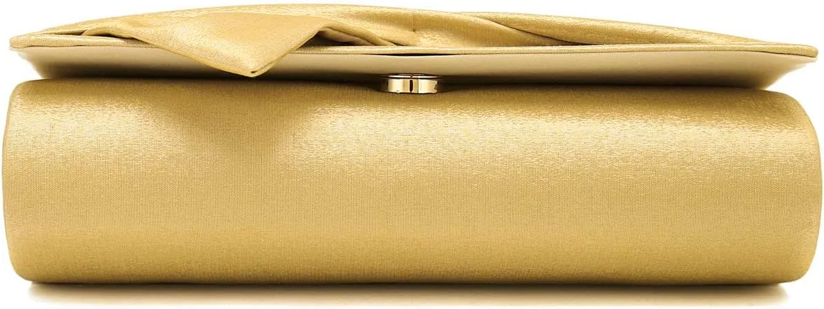 Satin Evening Bag Bow Flap Clutch Purse for Women Formal Party/Prom/Wedding