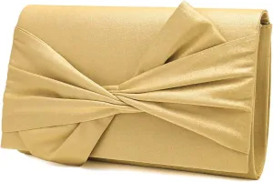 Satin Evening Bag Bow Flap Clutch Purse for Women Formal Party/Prom/Wedding