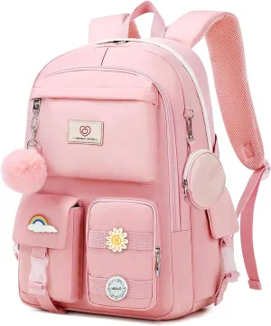 School Backpack For Girls - Cute Girls Backpack For Teens Women College Middle High School - Students Bookbag Travel Daypack,18 Multifunctional Large Capacity