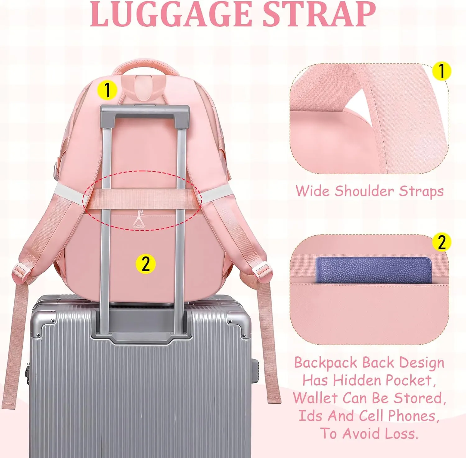 School Backpack For Girls - Cute Girls Backpack For Teens Women College Middle High School - Students Bookbag Travel Daypack,18 Multifunctional Large Capacity