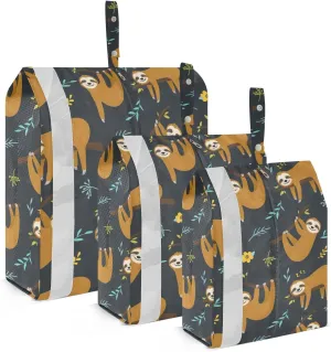 Sloth Packing Cubes Set of 3, Lightweight Travel Luggage Organizers Foldable Bags for Easy Packing and Organization