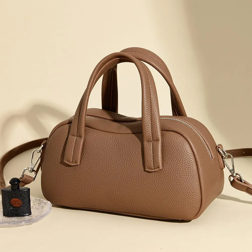 Small Vegan Leather Top Handle Purse for Women - Versatile Satchel Handbag, Crossbody Tote Bag, and Shoulder Bag