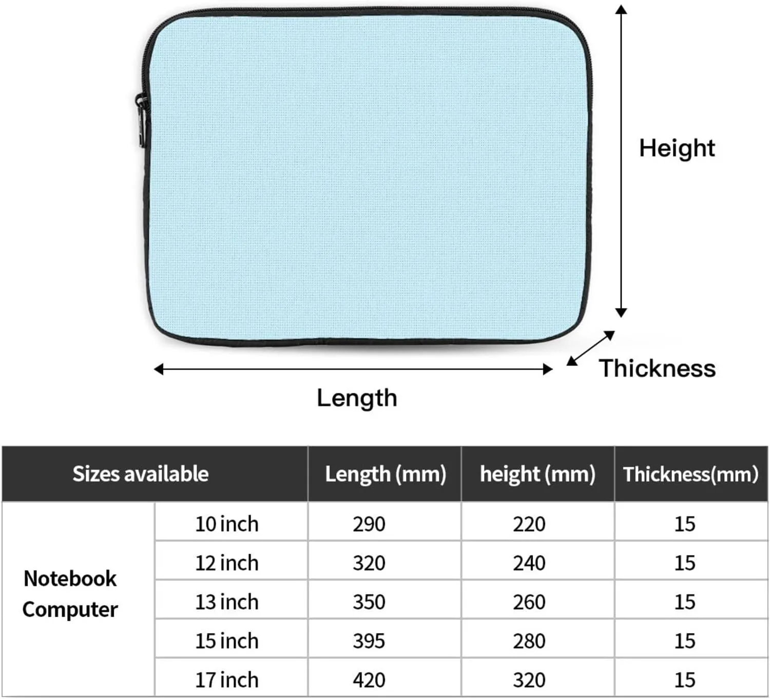 Solid Color Small Fresh Laptop Bag Durable Computer Carrying Case for Most Laptops and Ipads Shock Resistant Slim Sleeve 15 Inch