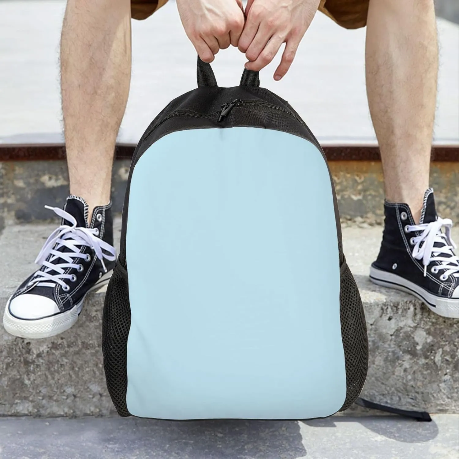 Solid Color Small Fresh Printed Travel Laptop Backpack for Men Women, Funny Daily Use Computer Bag, Waterproof Casual Daypack