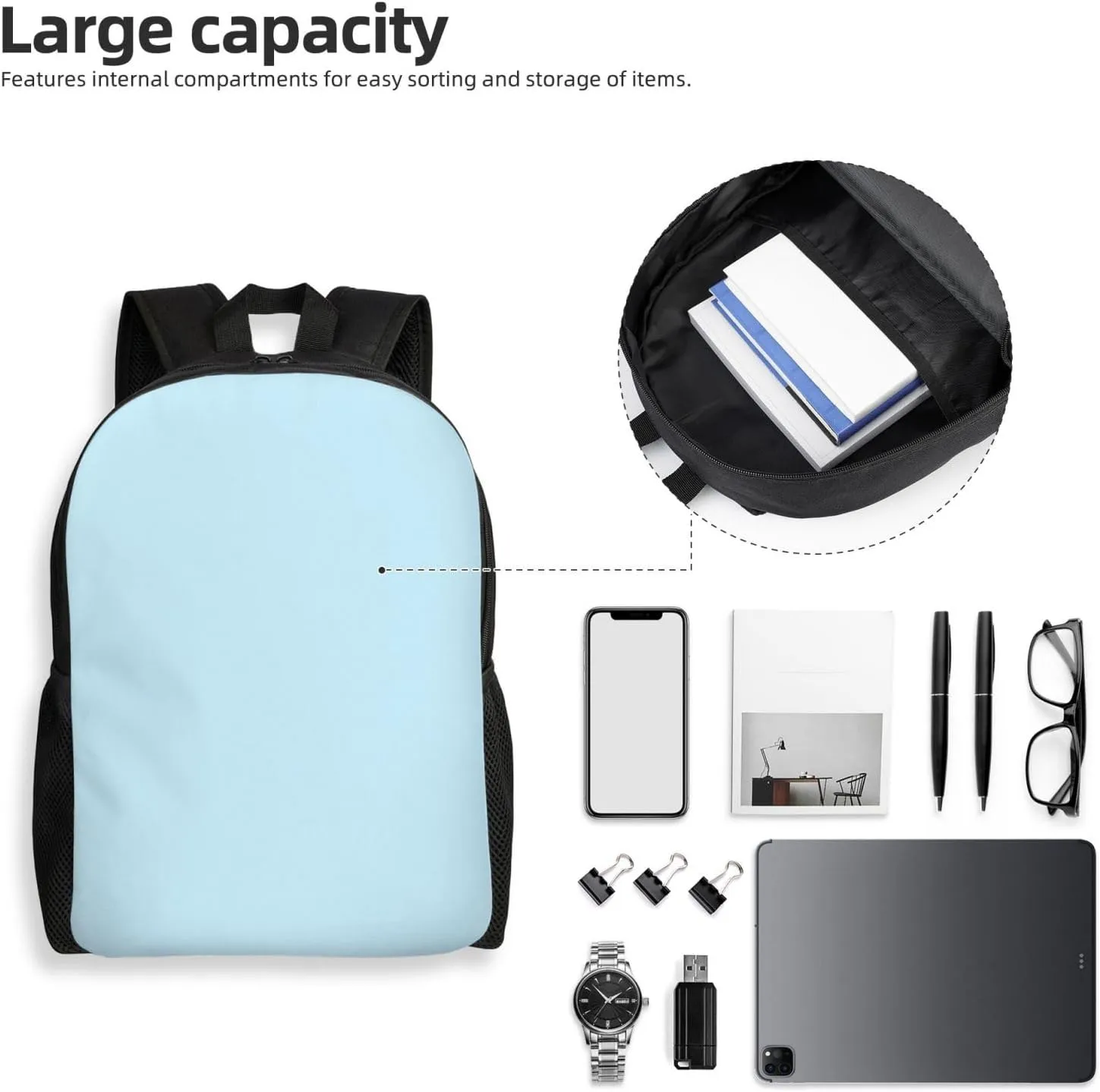 Solid Color Small Fresh Printed Travel Laptop Backpack for Men Women, Funny Daily Use Computer Bag, Waterproof Casual Daypack
