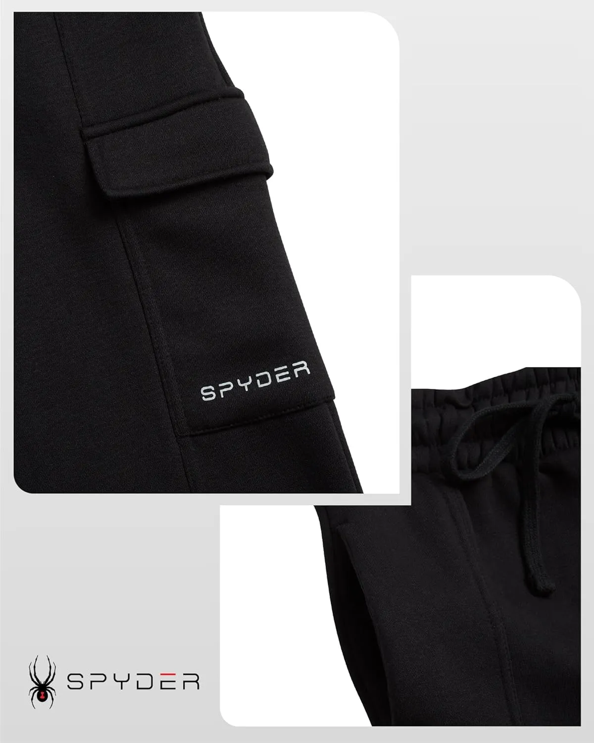 Spyder Women's Cargo Sweatpants - Cozy Fleece Joggers for Women with Adjustable Drawstring Waist and Pockets (Sizes: S-XL)