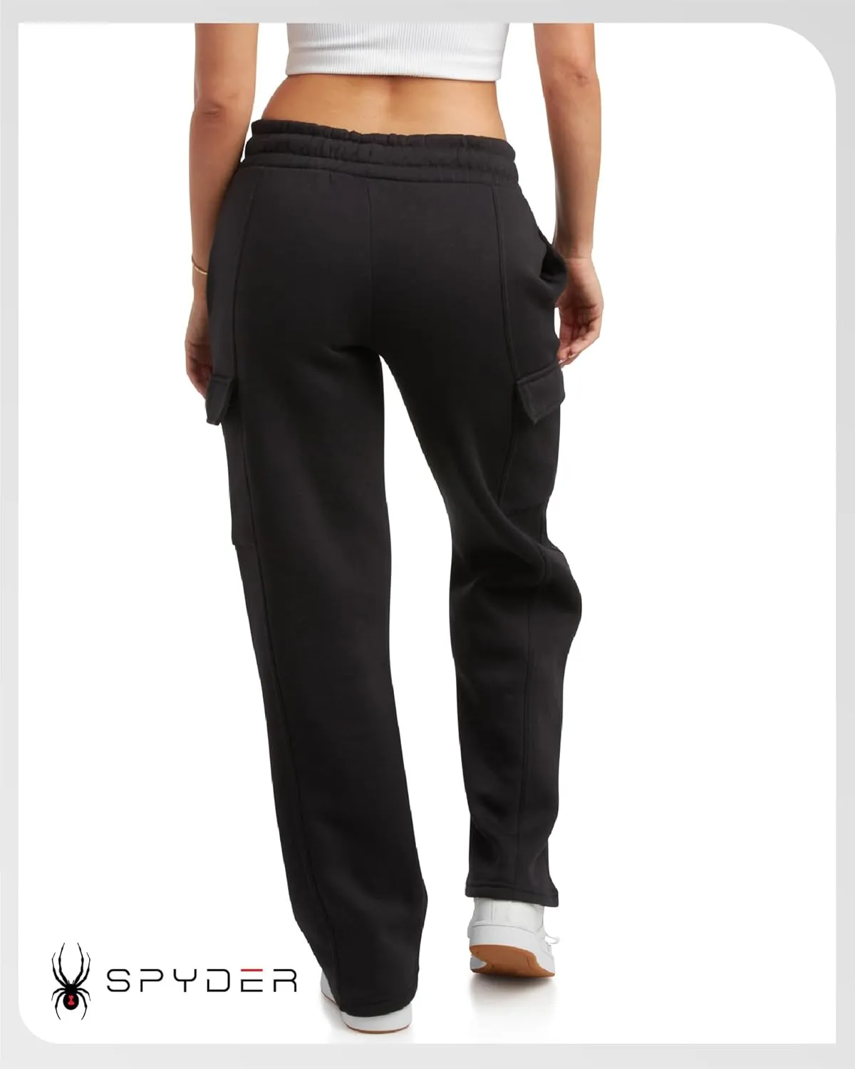 Spyder Women's Cargo Sweatpants - Cozy Fleece Joggers for Women with Adjustable Drawstring Waist and Pockets (Sizes: S-XL)