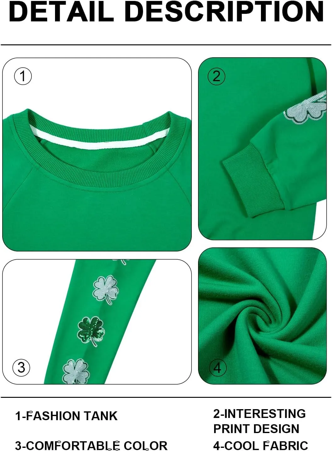 St Patricks Day Sweatshirt Women Shamrock Sweater Notre Dame Shirts Lucky Clover Top Irish Long Sleeve Pullover