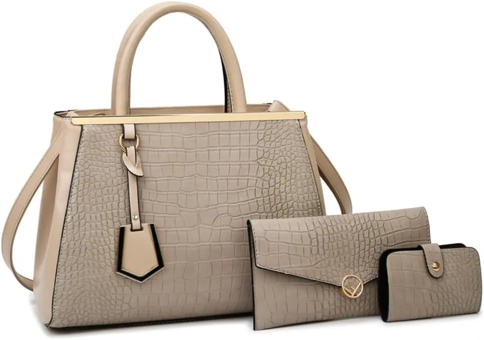 Stylish Crocodile Pattern Leather Handbag for Women - Versatile Top Handle Satchel Purse & Crossbody Bag in Yellow