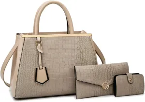 Stylish Crocodile Pattern Leather Handbag for Women - Versatile Top Handle Satchel Purse & Crossbody Bag in Yellow