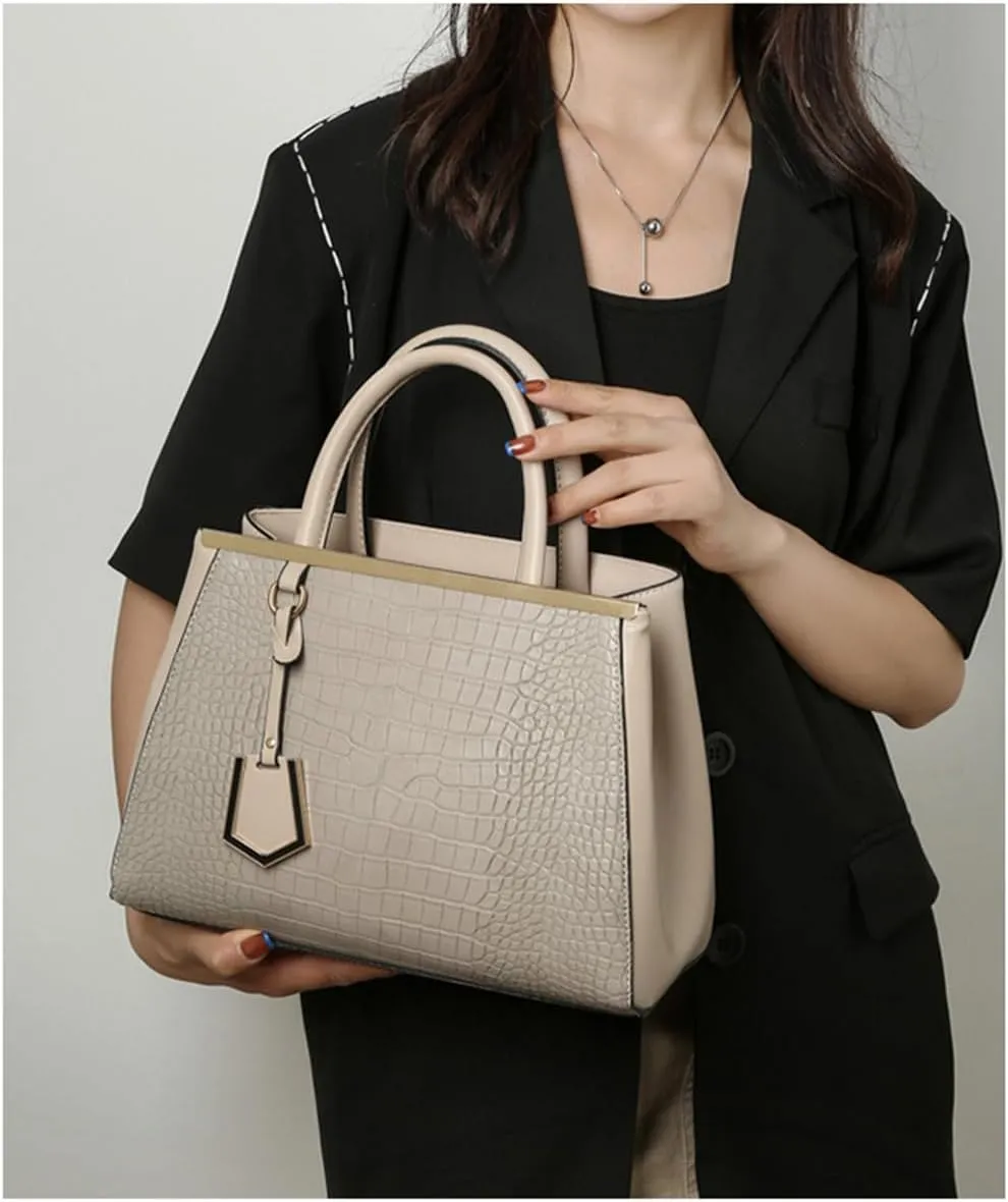 Stylish Crocodile Pattern Leather Handbag for Women - Versatile Top Handle Satchel Purse & Crossbody Bag in Yellow
