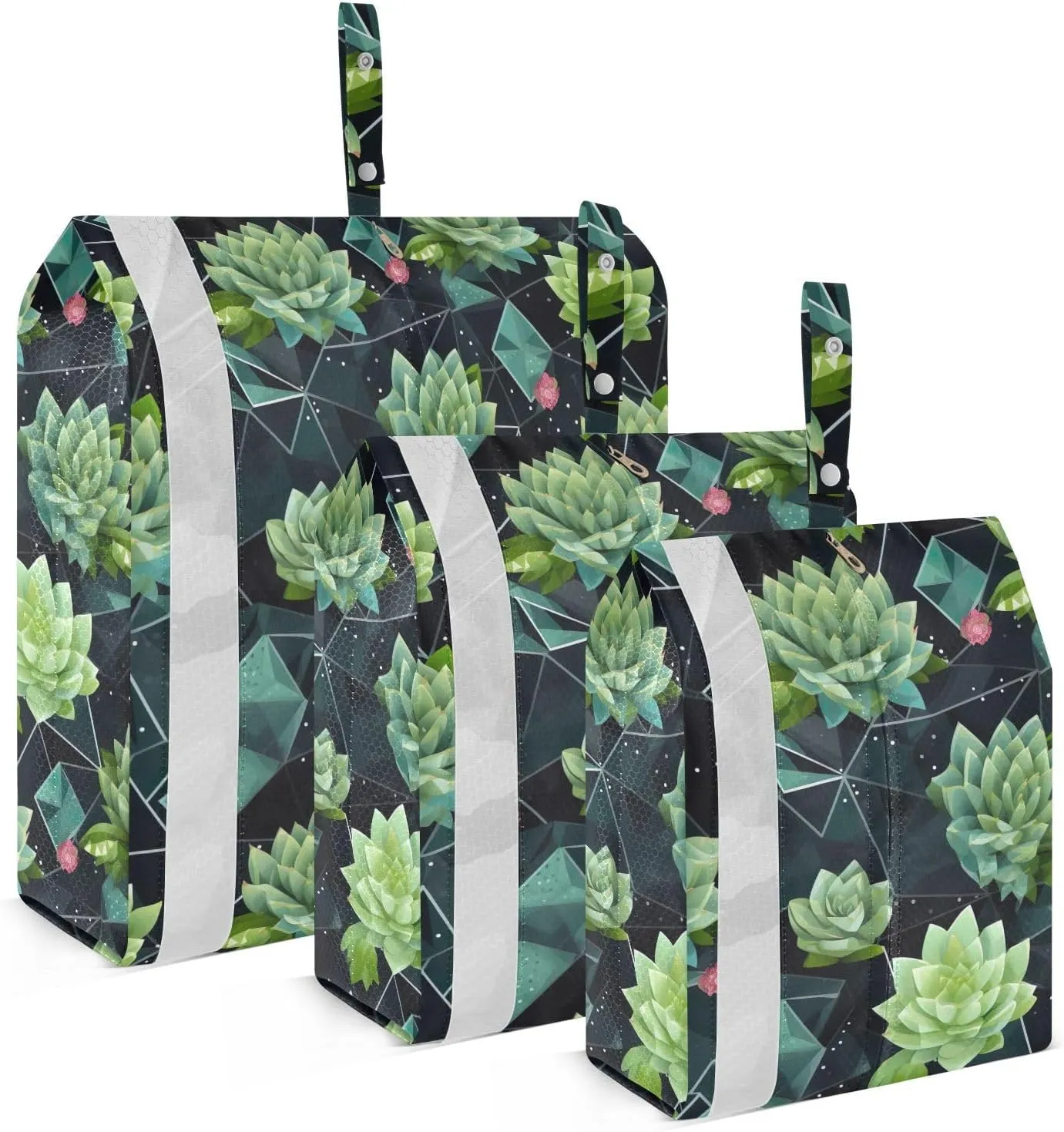 Succulent Black Packing Cubes for Travel 3 Set Compression Travel Cubes Suitcase Organizer Bags for Easy Packing