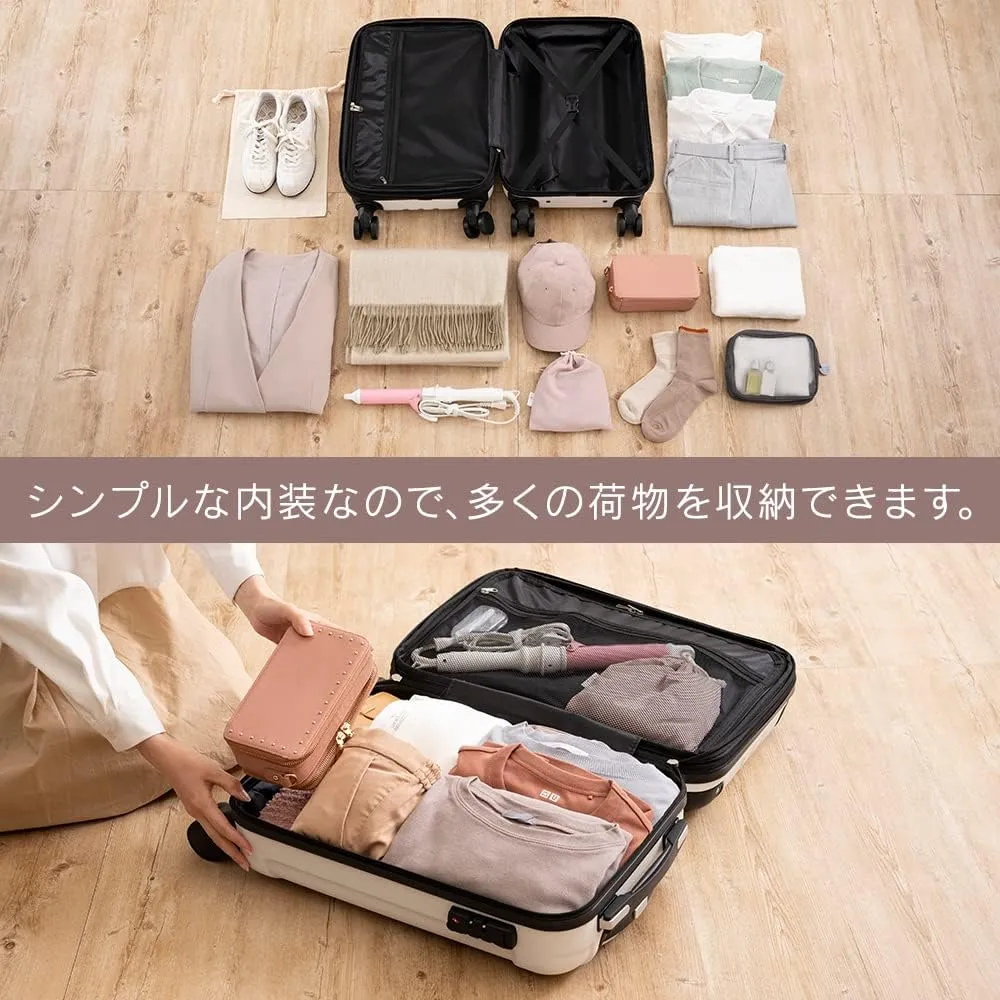 Suitcase Carry Bag - Black - M - 63L - Hard Shell - 8 Spinner Wheels - TSA Lock - Easy-Glide Casters
