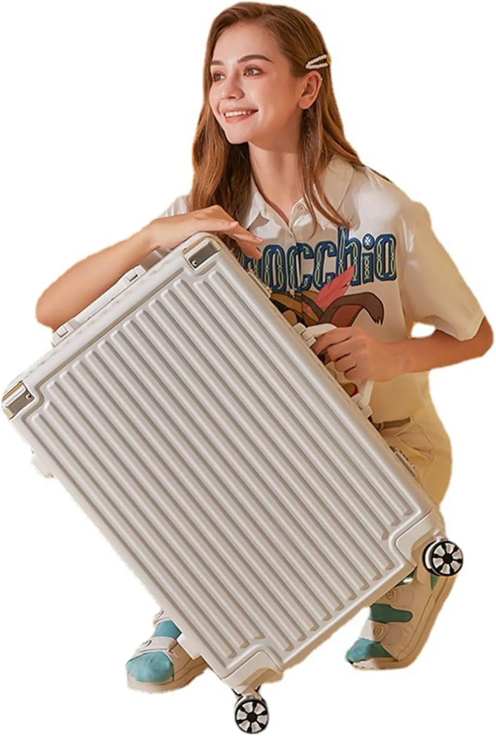 Suitcase e-type large-capacity multi-level trolley can be boarded for travel and business trips, convenient carrying case, 360-degree rotating casters, impact-resistant, anti-theft carrying bag w